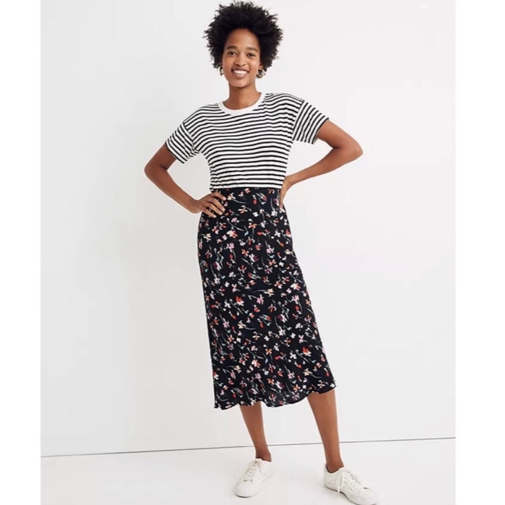 Madewell Midi Slip Skirt Floral